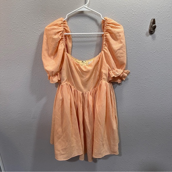 Mable Dresses & Skirts - Mable Orange Yellow Pink Gingham Dress Large